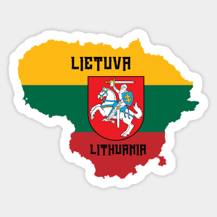 Lithuania flag & map Sticker